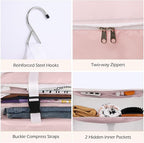 Surblue Hanging Closet Storage Bag Collapsible 3-Shelf Washable Oxford Fabric - Image 6