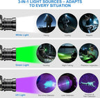 TDT Rechargeable Headlamp with White/Green/UV/Black Light LED Head Lamp - Image 2