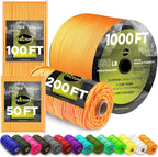 TECEUM Reflective Paracord Rope 1000 – 1000ft/200ft/100ft/50ft – 40+ Colors – by TECEUM