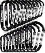 20pcs 2.7" Carabiner Clip Durable Carabeaner Hooks Small Carabiner D Clip by STURME