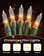 Brightown Clear Christmas String Lights, 100-Count 25ft Incandescent Bulb Mini - Image 4