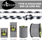 TECEUM 5/32" Paracord Rope 1000 – 1000ft / 200ft / 100ft / 50ft – Tactical - Image 9