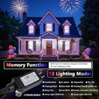4th of July Red White and Blue Lights, Connectable 200 LED 66FT String Lights - Image 3