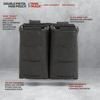 Double Pistol Magazine Pouch, High-Strength Laminate Material, MOLLE Compatible - Image 2