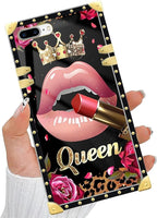 Compatible with iPhone 8 Plus 7 Plus Case, Glitter Red Rose Queen Leopard - Image 5