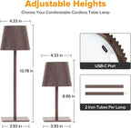 LUTEC 4 Pack Cordless Table Lamp, 6000mAh Rechargeable Battery Operated Desk - Image 4