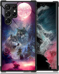 for Samsung Galaxy S23 Ultra Case, Star Two Wolfs Howling Pattern Graphic by FKBRCL4U