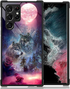 for Samsung Galaxy S23 Ultra Case, Star Two Wolfs Howling Pattern Graphic by FKBRCL4U