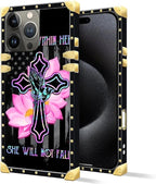 Compatible with iPhone 16 Pro Max Case, Praying Cross Hands Luxury Golden - Image 2