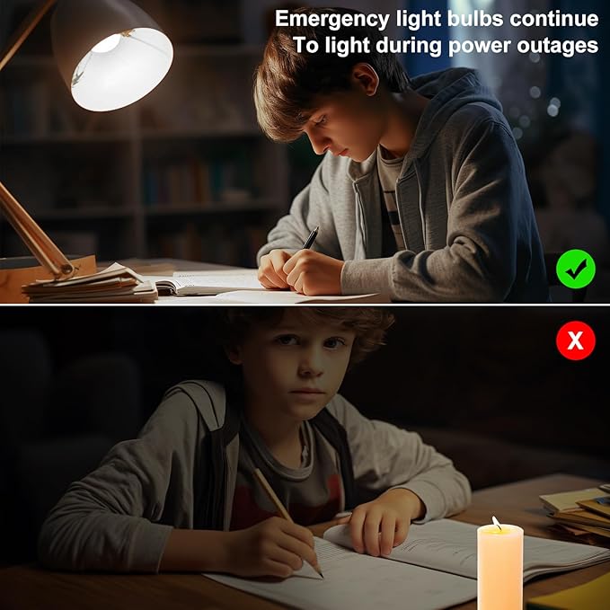 Ostwiki 10 Pack Rechargeable Emergency Light Bulbs, Battery Operated Backup - Image 7
