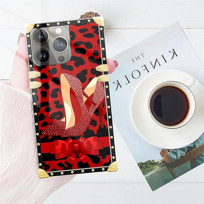 Compatible with iPhone 14 Pro Case, Elegant High Heels Luxury Golden Decoration - Image 7