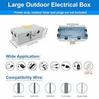 NineLeaf Outdoor Electrical Box Waterproof, Medium Weatherproof Electrical Box - Image 6