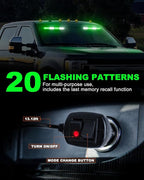 HLauto 6Z4J Emergency Dash Strobe Lights: 2x16.8 inch Green White Safety Lights - Image 4