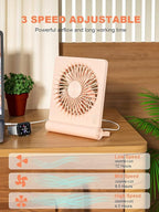 Small Desk Fan, Rechargeable USB Fan Battery Operated, Ultra Quiet, Strong Wind - Image 3