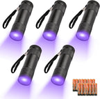 5 Pcs UV Black Light Flashlights Bulk, 9 Led 395-400nm Mini Blacklight Handheld - Image 9