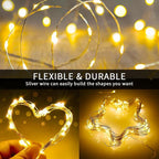 JMEXSUSS 4 Pack 100 LED Solar Fairy Lights, 33ft Warm White Solar String Lights - Image 8