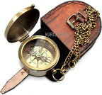 Vintage Brass Compass Not All Those Who Wander are Lost, Engraved Antique - Image 3