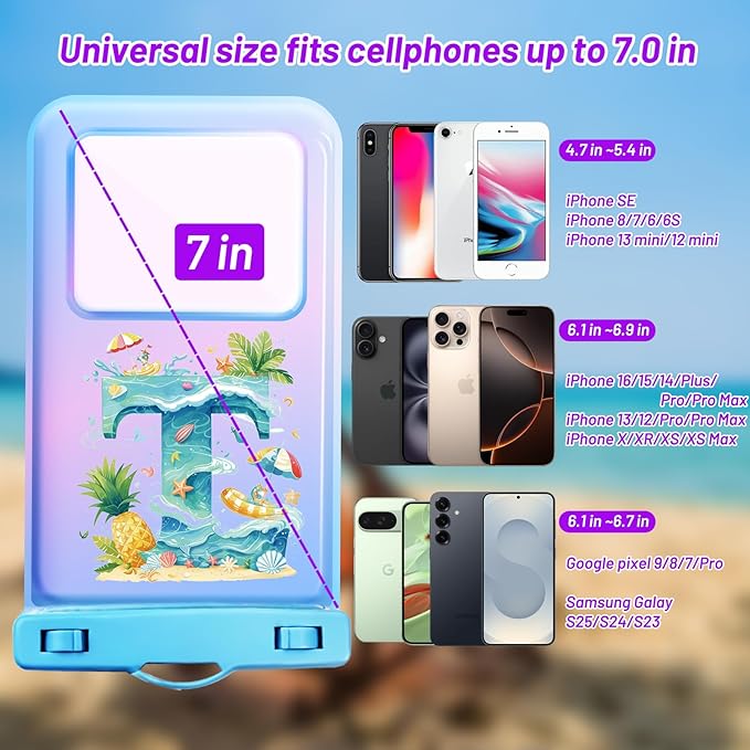 Personalized Initial Waterproof Phone Pouch Case - Image 2