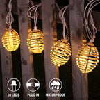 Vigdur Rattan Ball String Lights - 10FT Lantern String Lights Plug in - Image 4
