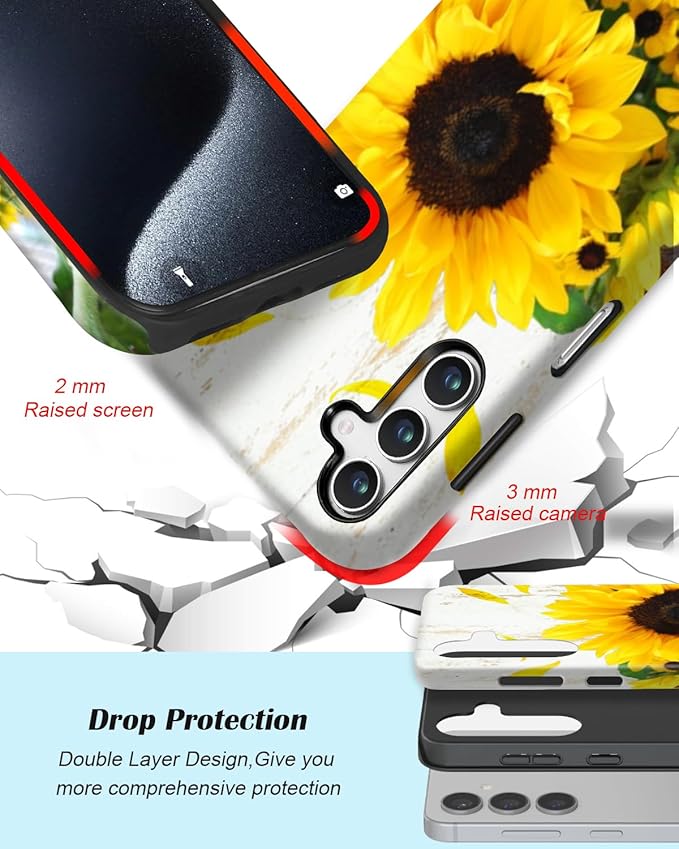 Compatible for Samsung Galaxy A56 5G Case, Dual Layer Heavy Duty 2 in 1 - Image 3
