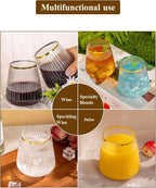 Goodluck 36 Pack 12oz Stemless Plastic Wine Glasses – Clear Ribbed Cups - Image 6