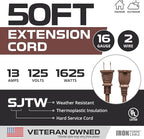 Iron Forge Cable 2 Prong Outdoor Extension Cord 50 ft, 16/2 SJTW 50 Foot Brown - Image 2