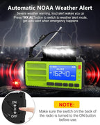 10000mAh/37000mWh Hand Crank Emergency Radio, AM FM NOAA Weather Alert Radio - Image 4