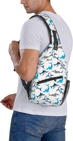 Shark Print Crossbody Sling Bags - Image 7