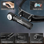 Arrow 1000 Lumens LED Headlamp Rechargeable, 90° Rotatable Head Lamp - Image 3