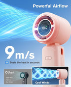 WHATOOK Portable Personal Handheld Fan: High Speed Cooling Fan, 12 Hours - Image 4