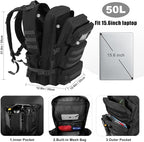 50L Military Tactical Backpack Large Day Backpack - Image 3
