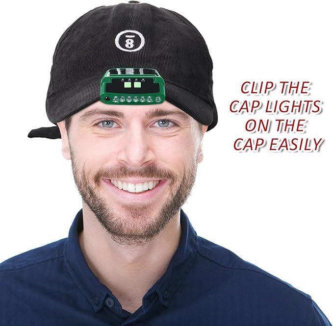 Mudder LED Clip on Cap Lights USB Rechargeable Cap Flashlight Clip Waterproof - Image 6
