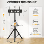 TVON TV Tripod Stand with Shelf - Image 6