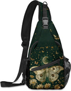 FyLybois Moth Sling Bag for Women Lightweight Crossbody Backpack Casual Daypack by FyLybois