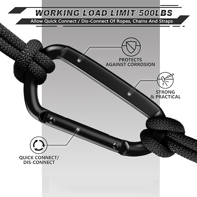 AUTMATCH Carabiner Clips, 4 Pack - Image 5
