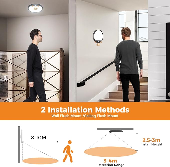 slochi 2Pack Motion Sensor Light Indoor Wired PIR, 3000K/4000K/6500K Closet - Image 8
