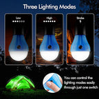 FLY2SKY Tent Lamp Portable LED Tent Lights Blue 5 Packs Hook Hurricane - Image 3