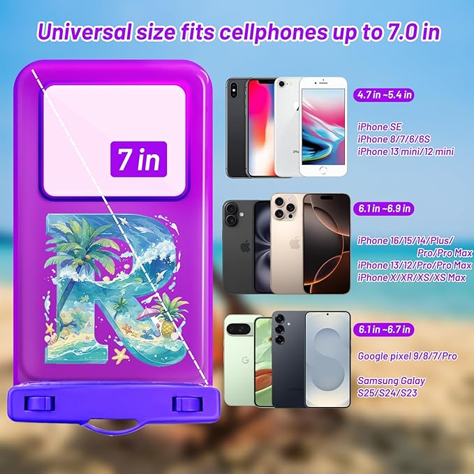 Personalized Initial Waterproof Phone Pouch Case - Image 2