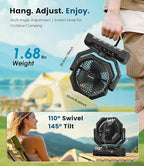 Camping Fan Rechargeable, 60H Long-Lasting Battery Powered Fan - Image 6