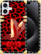 Compatible with iPhone 16 Case, Elegant High Heels Luxury Golden Decoration by Unknown
