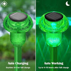 Priddop Solar Lights Outdoor Pathway Waterproof 8 Pack Green Stake LED Green - Image 4