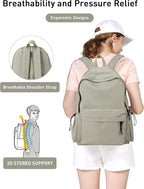 BJLFS Green School Backpack for Girls Water Resistant High School Book Bag - Image 3