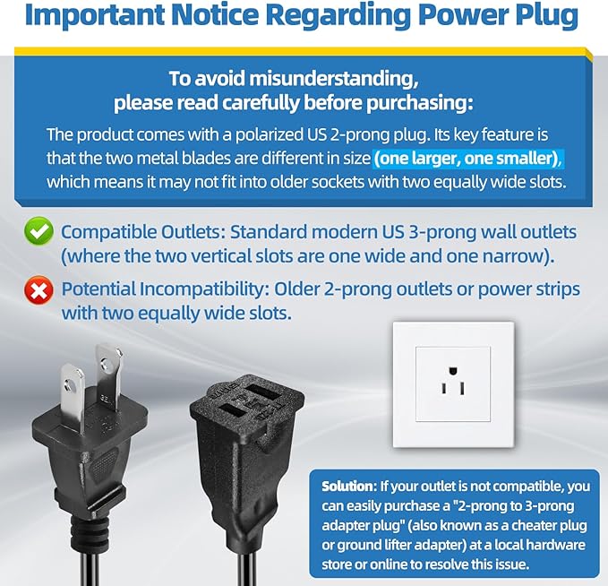 UL Listed Outdoor Extension Cord 2 Prong 25 FT Polarized Plug SJTW 16/2 Gauge - Image 4
