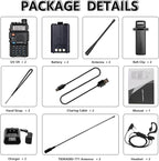 2 Pack BAOFENG UV-5R 8 Watt Ham Radio Handheld Long Range Two Way Radio - Image 8