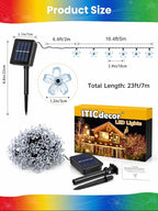 ITICdecor Solar Flower String Lights Outdoor Waterproof 50 LED Solar Powered - Image 5