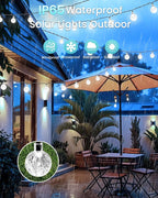 2-Pack 72FT 120 LED White Crystal Globe Solar String Lights Outdoor, Waterproof - Image 5