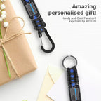 Short Thin Blue Line Paracord Keychain Neck Lanyard - Image 7