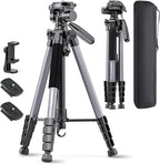 CAMBOFOTO 74″ Aluminum Camera Tripod – Heavy‐Duty Professional Tripod Stand by CAMBOFOTO