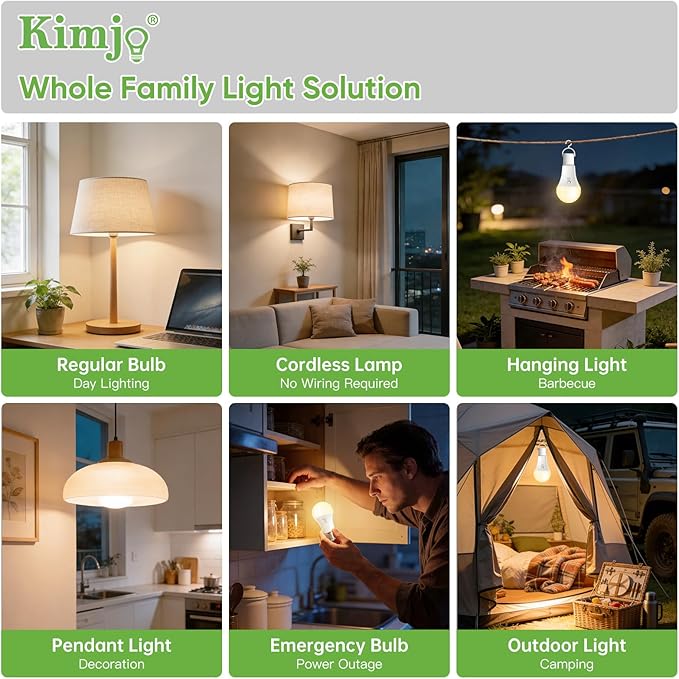 Kimjo 4 Pack Rechargeable Light Bulbs - Image 8