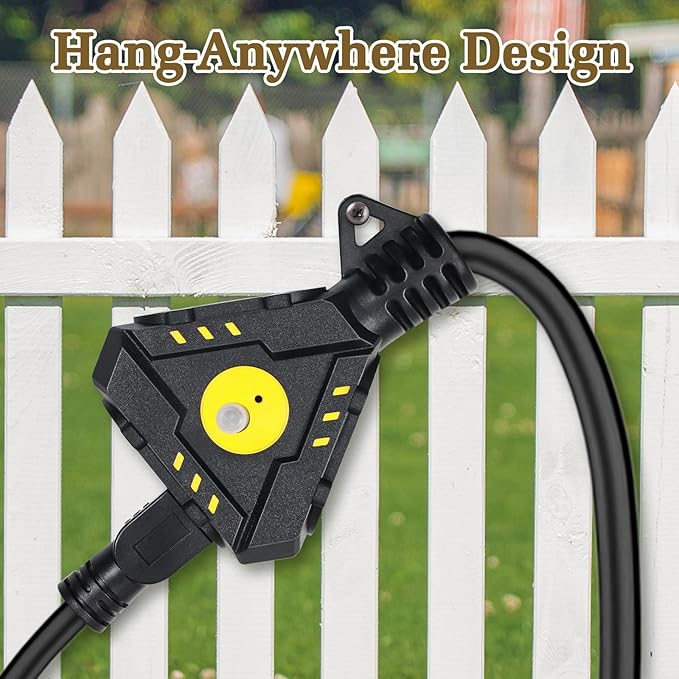 15FT 14 Gauge Outdoor Extension Cord 6-Outlet 14/3 SJTW Heavy Duty Extension - Image 4